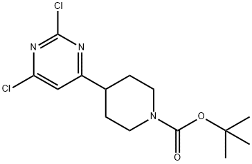 4-(2,6-二氯嘧啶-4-基)哌啶-1-羧酸叔丁酯,1439823-01-4,结构式