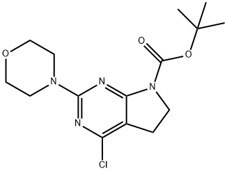 Tert-butyl 4-chloro-2-Morpholino-5H-pyrrolo[2,3-d]pyriMidine-7(6H)-carboxylate Struktur