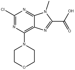 2-Chloro-9-Methyl-6-Morpholino-9H-purine-8-carboxylic acid Struktur