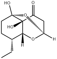 (2S,4AR,5R,6R,8AS)-6-乙基八氢-4A,8A-二羟基-2,5-环氧-4H-1-苯并吡喃-4-酮 结构式