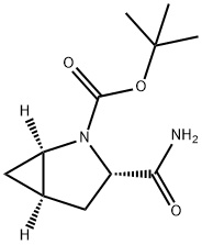 2-Azabicyclo[3.1.0]hexane-2-carboxylic acid, 3-(aMinocarbonyl)-, 1,1-diMethylethyl ester, (1R,3S,5R)- Structure