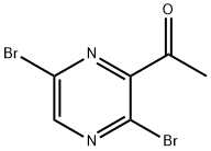 1-(3,6-ジブロモピラジン-2-イル)エタン-1-オン 化学構造式