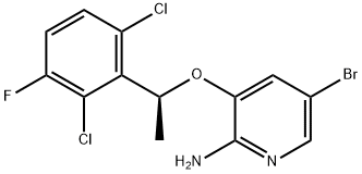 (S)-5-broMo-3-(1-(2,6-dichloro-3-fluorophenyl)ethoxy)pyridin-2-aMine Struktur