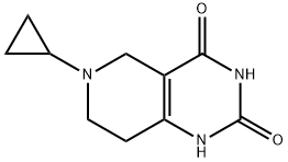 6-シクロプロピル-5,6,7,8-テトラヒドロピリド[4,3-D]ピリミジン-2,4-ジオール 化学構造式