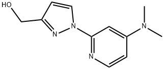 (1-(4-(ジメチルアミノ)ピリジン-2-イル)-1H-ピラゾール-3-イル)メタノール 化学構造式