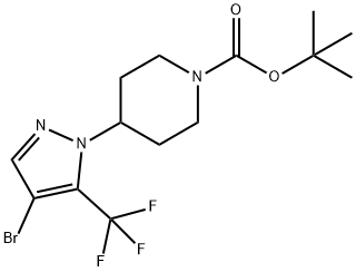 tert-butyl 4-(4-broMo-5-(trifluoroMethyl)-1H-pyrazol-1-yl)piperidine-1-carboxylate Struktur