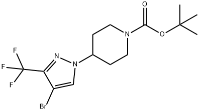 4-(4-ブロモ-3-(トリフルオロメチル)-1H-ピラゾール-1-イル)ピペリジン-1-カルボン酸TERT-ブチル 化学構造式