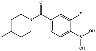 (2-fluoro-4-(4-Methylpiperidine-1-carbonyl)phenyl)boronic acid Structure