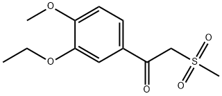 1-(3-Ethoxy-4-Methoxyphenyl)-2-(Methylsulfonyl) ethanone 化学構造式