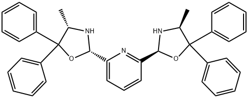 2,6-ビス[(2S,4S)-4-メチル-5,5-ジフェニルオキサゾリジン-2-イル]ピリジン 化学構造式