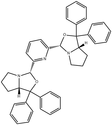 2,6-Bis[(2S,5S)-4,4-diphenyl-1-aza-3-oxabicyclo[3.3.0]octan-2-yl]pyridine Struktur