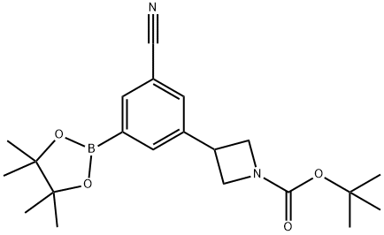 Tert-butyl 3-(3-cyano-5-(4,4,5,5-tetraMethyl-1,3,2-dioxaborolan-2-yl)phenyl)azetidine-1-carboxylate Struktur