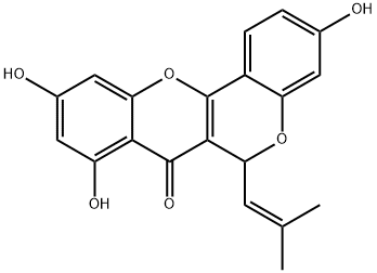 3,8,10-Trihydroxy-6-(2-methyl-1-propenyl)-6H,7H-[1]benzopyrano[4,3-b][1]benzopyran-7-one Struktur