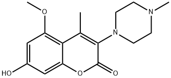 2H-1-Benzopyran-2-one, 7-hydroxy-5-Methoxy-4-Methyl-3-(4-Methyl-1-piperazinyl)-,1456807-80-9,结构式