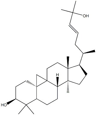 シクロアルタン-23-エン-3β,25-ジオール 化学構造式