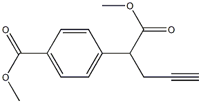 4-(甲酸甲酯)-ALPHA-炔丙基苯基乙酸甲酯, 146464-90-6, 结构式