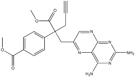 2,4-二氨基-ALPHA-[4-(甲氧羰基)苯基]-ALPHA-2-丙炔基-6-蝶啶丙酸甲酯, 146464-91-7, 结构式