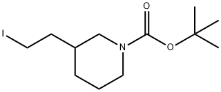 3-(2-碘乙基)哌啶-1-甲酸叔丁酯 结构式