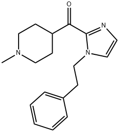(1-Methyl-4-piperidinyl)[1-(2-phenylethyl)-1H-imidazol-2-yl]methanone 化学構造式