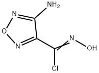 (E)-4-アミノ-N-ヒドロキシ-1,2,5-オキサジアゾール-3-カルビミドオイルクロリド 化学構造式