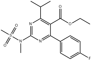4-(4-氟苯基)-6-异丙基-2-(N-甲基-N-甲磺酰胺基)-5-甲酸乙酯-1-嘧啶 结构式