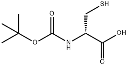 (S)-2-((TERT-ブチルトキシカルボニル)アミノ)-3-メルカプトプロパン酸 化学構造式