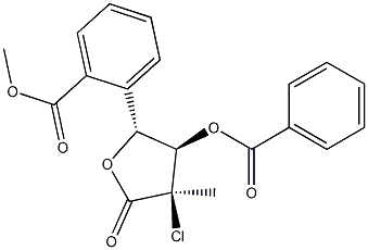 ((2R,3R,4R)-3-(苯甲酰氧基)-4-氯-4-甲基-5-氧代四氢呋喃-2-基)甲基苯甲酸甲酯, 1496551-65-5, 结构式