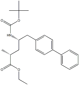 (2R,4S)-ethyl 5-([1,1'-biphenyl]-4-yl)-4-((tert-butoxycarbonyl)aMino)-2-Methylpentanoate 化学構造式