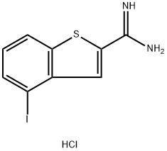 4-碘-1-苯并噻吩-2-甲脒盐酸盐, 149732-36-5, 结构式