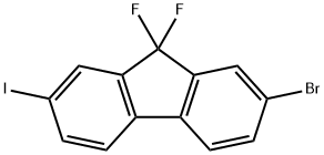2-ブロモ-9,9-ジフルオロ-7-ヨード-9H-フルオレン 化学構造式