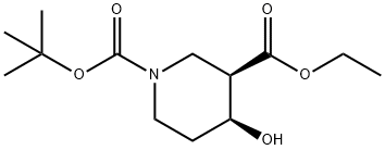 (3R,4S)-1-BOC-4-羟基哌啶-3-甲酸乙酯, 150779-92-3, 结构式