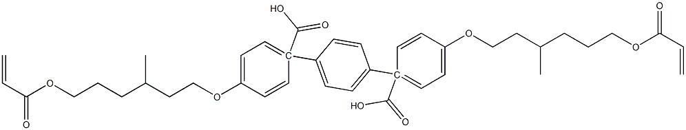 Benzoic acid, 4-[[3-Methyl-6-[(1-oxo-2-propenyl)oxy]hexyl]oxy]-, 1,4-phenylene ester Structure