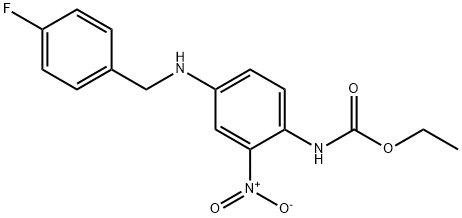 2-乙氧羰基氨基-5-(4-氟苄基氨基)硝基苯,150812-23-0,结构式
