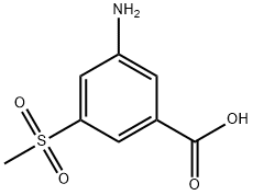 3-アミノ-5-(メチルスルホニル)安息香酸 化学構造式