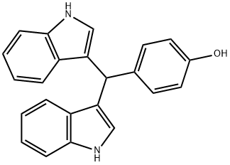 4(二(1H-吲哚-3-基)甲基)苯酚, 151358-47-3, 结构式