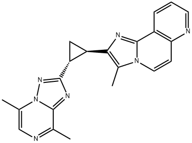 3-Methyl-2-((1S,2S)-2-(quinolin-2-yl)cyclopropyl)-3H-iMidazo[4,5-f]quinoline 化学構造式