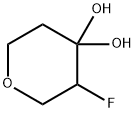 3-fluoro-4,4-dihydroxy-tetrahydropyran Structure
