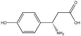 (S)-3-アミノ-3-(4-ヒドロキシフェニル)プロパン酸 化学構造式