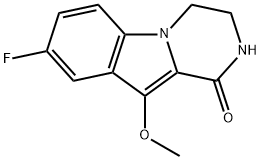 8-fluoro-1,2,3,4-tetrahydro-10-Methoxypyrazino[1,2-a]indol-1-one,153501-13-4,结构式