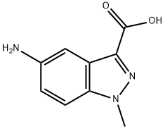 5-アミノ-1-メチル-1H-インダゾール-3-カルボン酸 化学構造式
