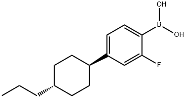 2-Fluoro-4-(trans-propylcyclohexyl)phenyl boronic acid Struktur