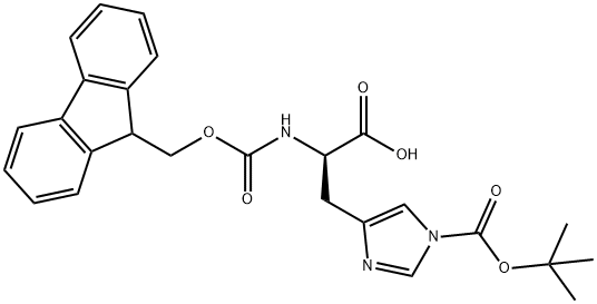 N-FMOC-N'-BOC-D-组氨酸 结构式