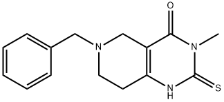 6-Benzyl-3-Methyl-2-thioxo-2,3,5,6,7,8-hexahydropyrido[4,3-d]pyriMidin-4(1H)-one Struktur