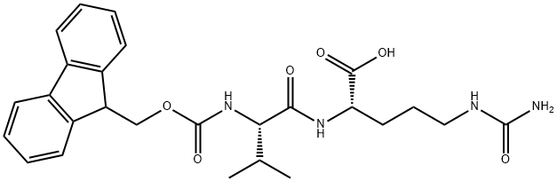 (S)-2 - ((S)-2 - (((((9H-芴-9-基)甲氧基)羰基)氨基)-3-甲基丁酰氨基, 159858-21-6, 结构式