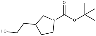 1-Pyrrolidinecarboxylic acid, 3-(2-hydroxyethyl)-, 1,1-dimethylethyl ester Structure