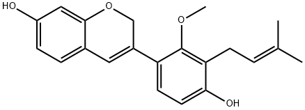 3-[4-羟基-2-甲氧基-3-(3-甲基-2-丁烯-1-基)苯基]-2H-1-苯并吡喃-7-醇,161099-42-9,结构式