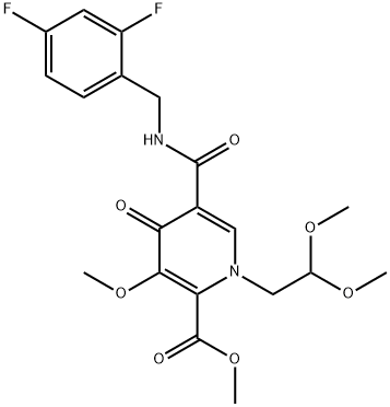 Methyl-5-(2,4-difluorobenzylcarbaMoyl)-1-(2,2-diMethoxyethyl)-3-Methoxy-4-oxo-1,4-dihydropyridine-2-carboxylate Structure