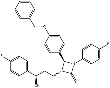 (3R,4S)-4-(4-(benzyloxy)phenyl)-1-(4-fluorophenyl)-3-((R)-3-(4-fluorophenyl)-3-hydroxypropyl)azetidin-2-one Structure