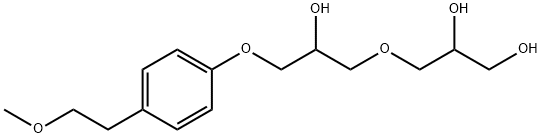 3-[2-ヒドロキシ-3-[4-(2-メトキシエチル)フェノキシ]プロポキシ]-1,2-プロパンジオール 化学構造式
