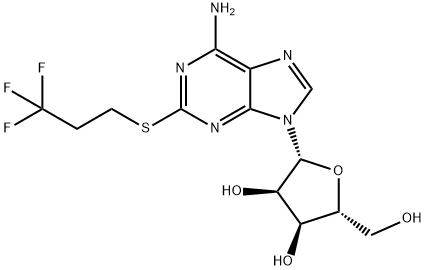 (2R,3R,4S,5R)-2-(6-aMino-2-(3,3,3-trifluoropropylthio)-9H-purin-9-yl)-5-(hydroxyMethyl)tetrahydrofuran-3,4-diol Struktur